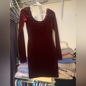 Velvet Long Sleeve Dress S